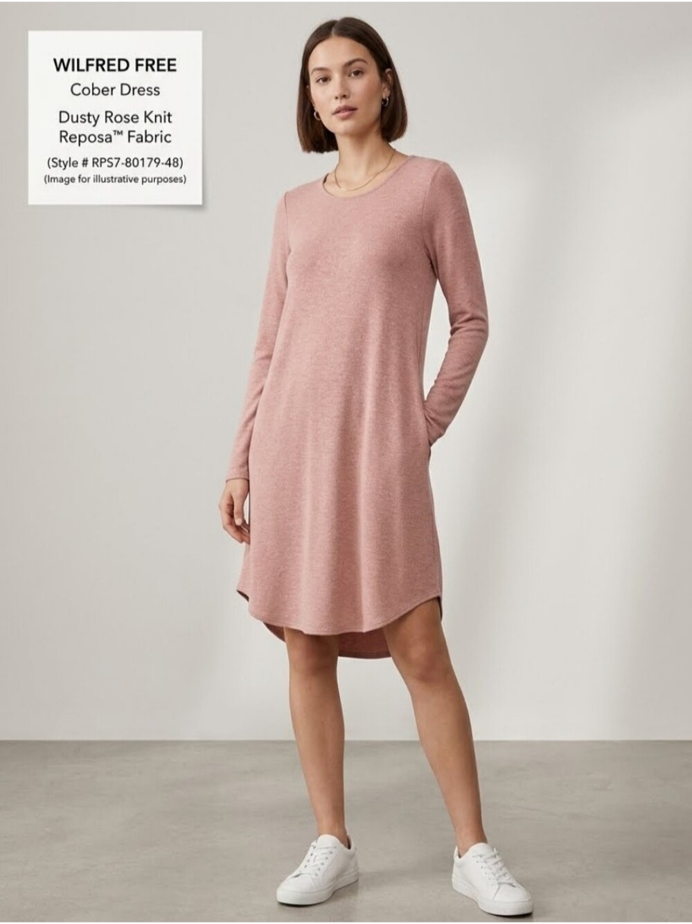 ARITZIA | Wilfred Cober Knit Dress Dusty Rose Pink Sz M